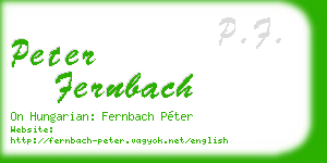 peter fernbach business card